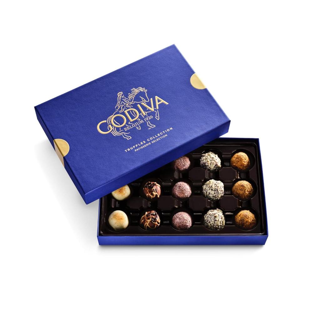imageGodiva Signature Truffle Gift Box Belgian Dark and Milk Chocolates with Ganache Center Gourmet Gift for Birthdays Holidays Kosher 24 PcPatisserie