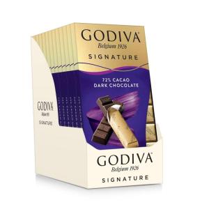 Godiva Chocolatier Chocolate Signature Mini Bars,72% Cacao Dark, 3.1 Ounce (Pack of 12)(72% Cacao Dark)