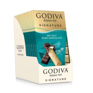 Godiva Chocolatier Chocolate Signature Mini Bars,72% Cacao Dark, 3.1 Ounce (Pack of 12)(Sea Salt Dark Chocolate)