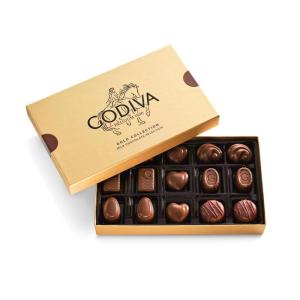 Godiva Gold Assorted Chocolate Gift Box, Belgian Dark and Milk Chocolates with Pralinés, Ganaches & Caramels, Gourmet Gift for Birthdays, Holidays, Kosher, 15 Pc(Milk Chocolate)