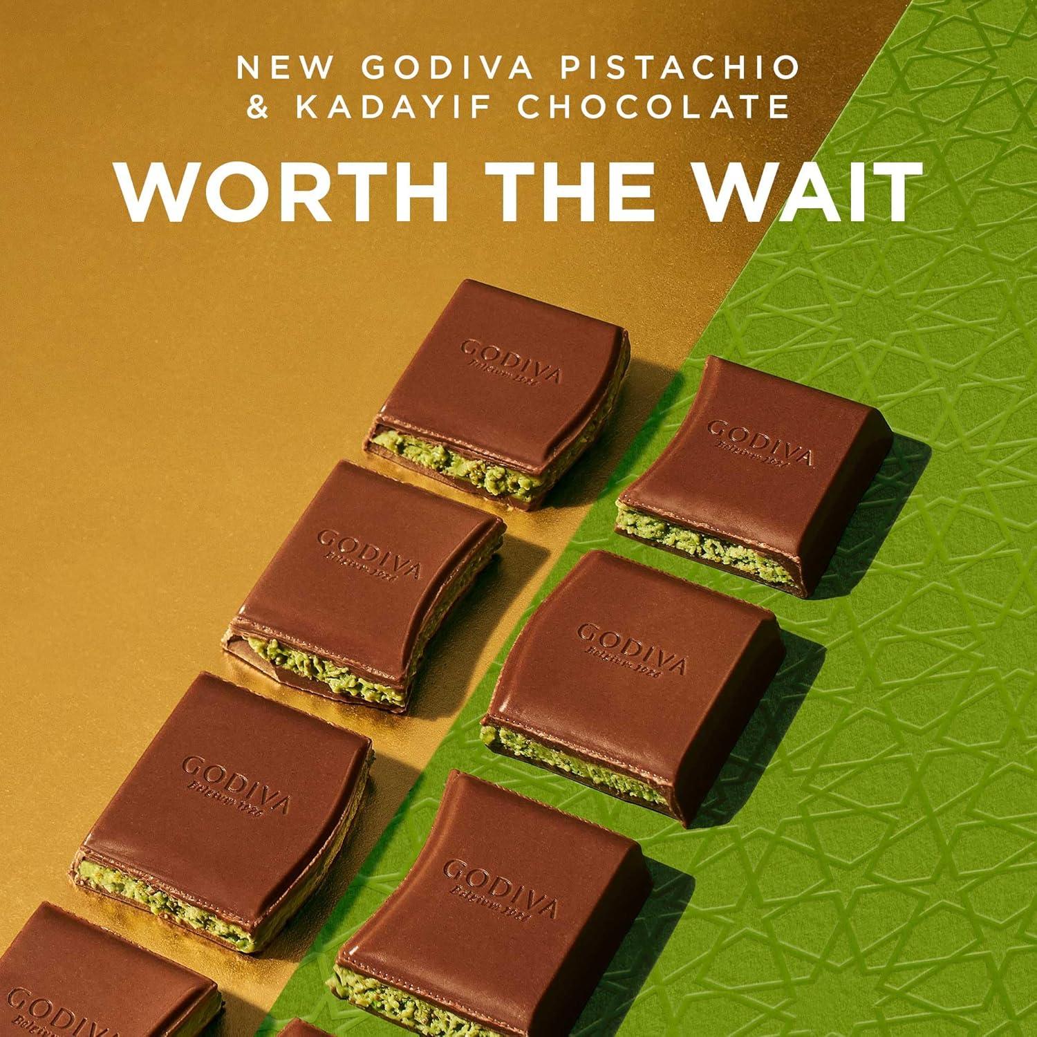 imageGodiva Dubai Style Dark Chocolate Bar Gourmet Chocolate with Creamy Pistachio Filling amp Crispy Kadayif Premium Chocolate Gift for Mothers Day122gMilk Chocolate