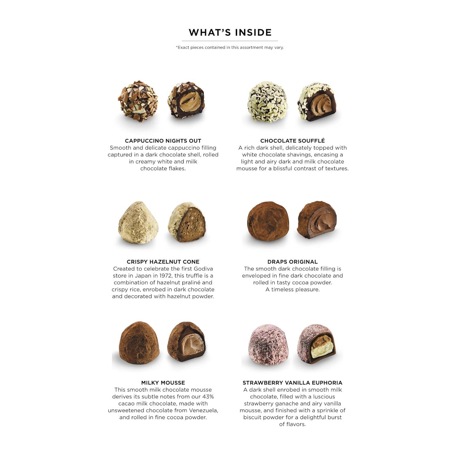 imageGodiva Signature Truffles Limited Edition Spring Gift Box Belgian Dark amp Milk Chocolates with Ganache Centers Gourmet Mothers Day Chocolate Gifts Kosher 15 Pc15 Pieces