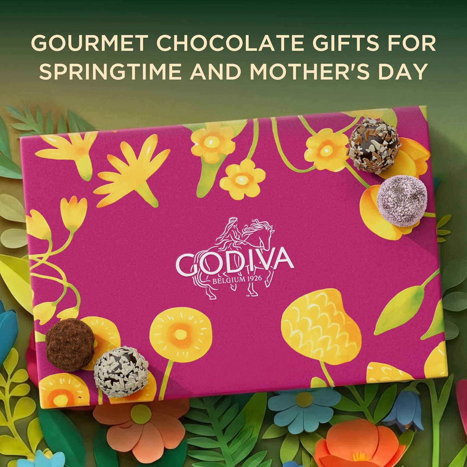 imageGodiva Signature Truffles Limited Edition Spring Gift Box Belgian Dark amp Milk Chocolates with Ganache Centers Gourmet Mothers Day Chocolate Gifts Kosher 15 Pc15 Pieces