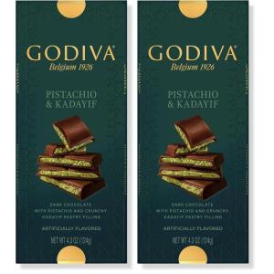 Godiva Dubai Style Dark Chocolate Bar, Gourmet Chocolate with Creamy Pistachio Filling & Crispy Kadayif, Premium Chocolate Gift for Mother’s Day,122g(Dark Chocolate)