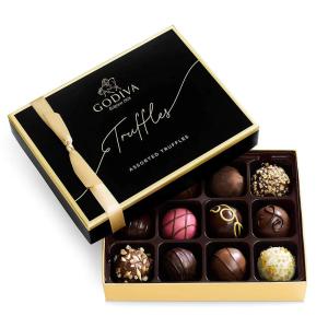 Godiva Signature Truffles Limited Edition Spring Gift Box, Belgian Dark & Milk Chocolates with Ganache Centers, Gourmet Mother’s Day Chocolate Gifts, Kosher, 15 Pc(12 Pieces)