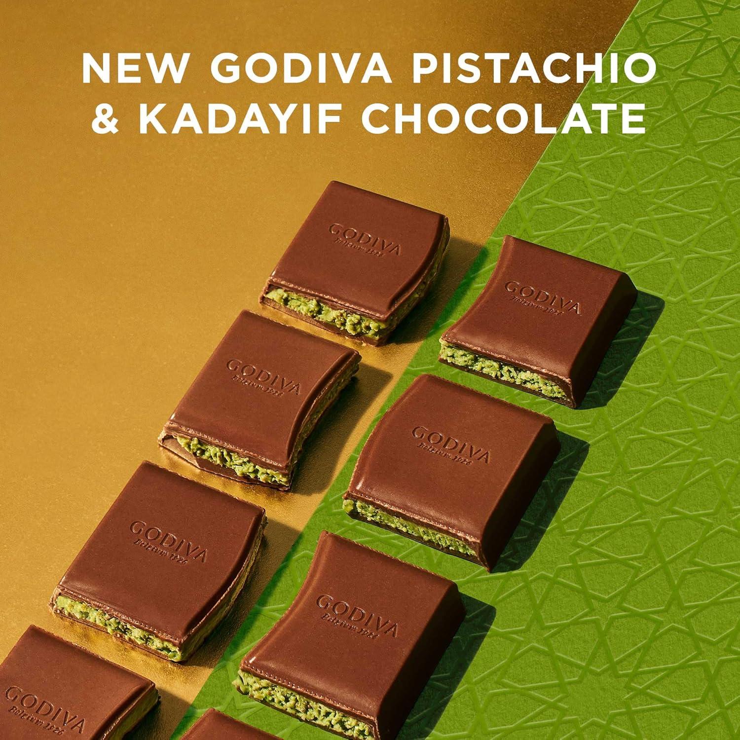 imageGodiva Dubai Style Milk Chocolate Bar Gourmet Chocolate with Creamy Pistachio Filling amp Crispy Kadayif Premium Chocolate Gift for Mothers Day 122g Pack of 2Dark Chocolate
