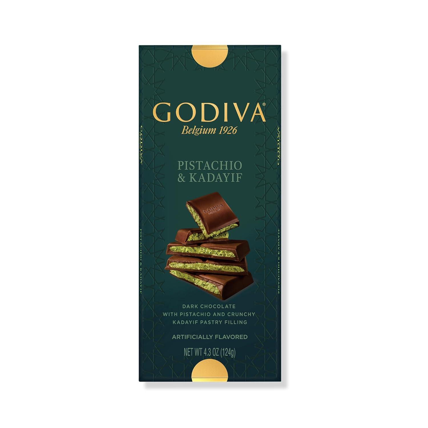 imageGodiva Dubai Style Milk Chocolate Bar Gourmet Chocolate with Creamy Pistachio Filling amp Crispy Kadayif Premium Chocolate Gift for Mothers Day 122g Pack of 2Dark Chocolate