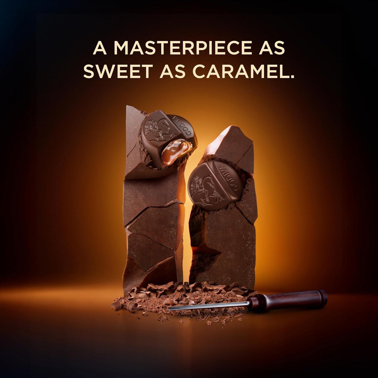 imageGodiva Masterpiece Dark Chocolate Bags Individually Wrapped with Caramel Center Gourmet Gift for Birthday Holiday Kosher Halal 4oz Pack of 6Dark Chocolate Caramel