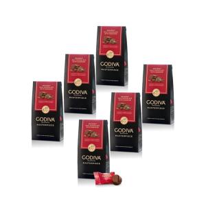 Godiva Masterpiece Dark Chocolate Bags, Individually Wrapped with Caramel Center, Gourmet Gift for Birthday, Holiday, Kosher, Halal, 4oz, Pack of 6(Milk Chocolate Ganache)